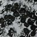 1 Yard Tulle Lace Fabric Embroidered with Beads & Sequins, 50/52" Wide 100% Polyester