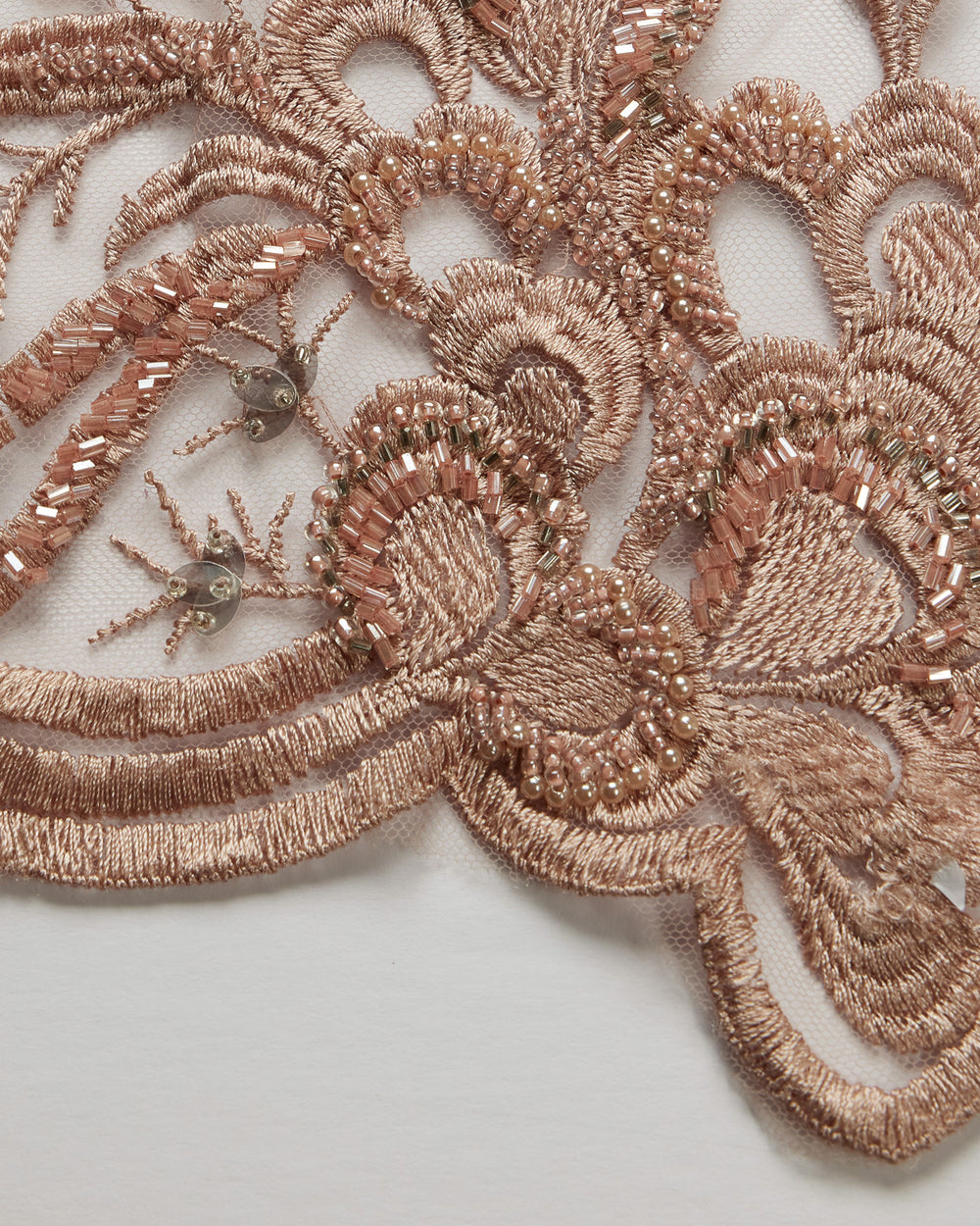 1 Yard 100% Polyester, 50/52" Wide Luxury Embroidered Tulle Lace with Beads & Sequins