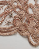1 Yard Tulle Lace Fabric Embroidered with Beads & Sequins, 50/52" Wide 100% Polyester