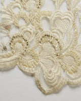 1 Yard 100% Polyester, 50/52" Wide Luxury Embroidered Tulle Lace with Beads & Sequins
