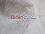 Extra Wide Turkish Sheer 100 Percent Polyester Fabric - Textured Linen-Look Sheer, 108" Width, White, Offwhite, Ivory, Champagne (1 Yard)