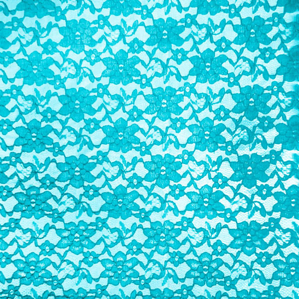 Turquoise Raschel Lace Fabric,
