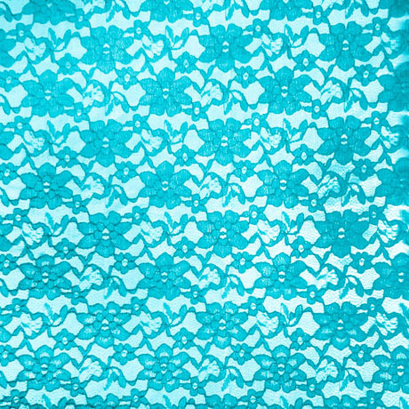 Turquoise Raschel Lace Fabric,