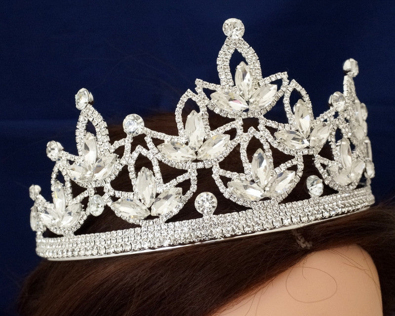 Silver Crystal Rhinestone Crown Tiara