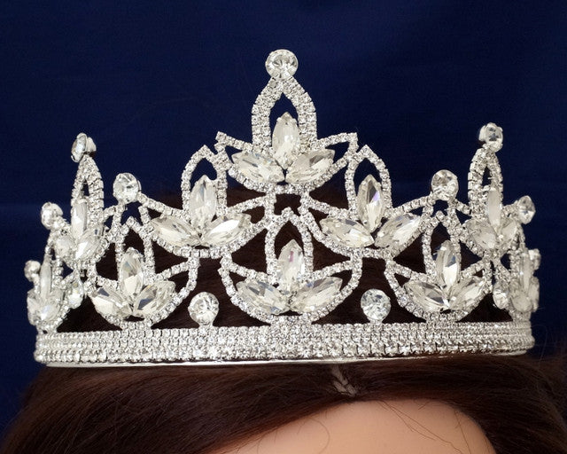 Silver Crystal Rhinestone Crown Tiara