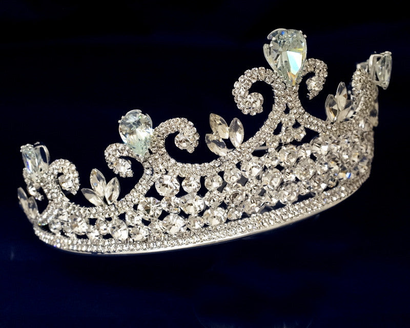 Silver Crystal Rhinestone Crown Tiara