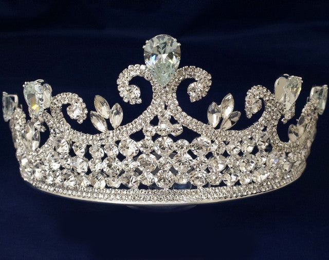 Silver Crystal Rhinestone Crown Tiara