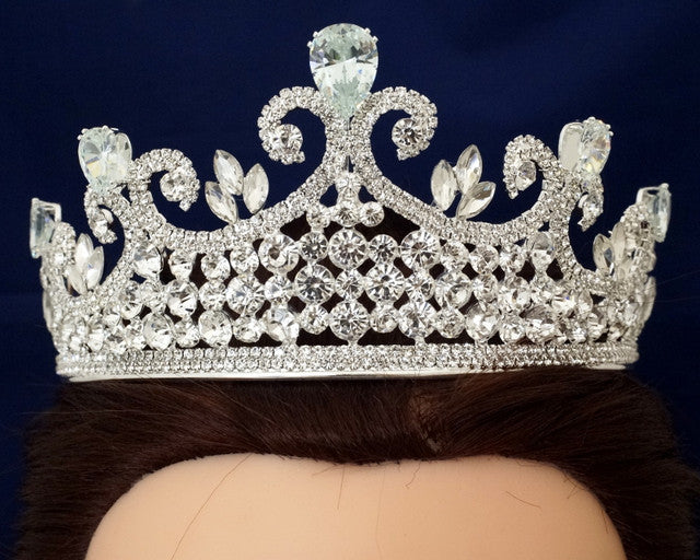 Silver Crystal Rhinestone Crown Tiara