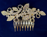 Gold AB Crystal Bridal Hair Comb 4 Inch Rhinestone Accessory