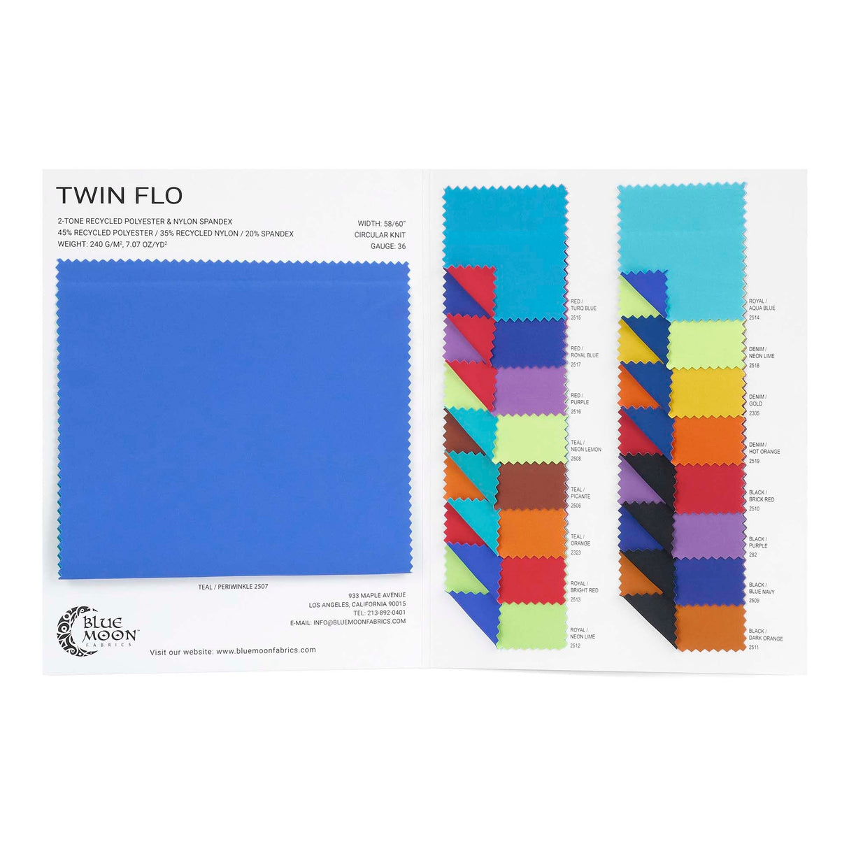 Recycled Polyester Nylon Spandex Swatch Card
