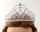 Silver Crystal Rhinestone Tiara “Mis Quince Años