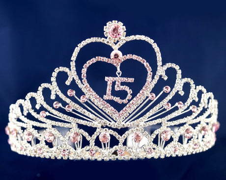Pink Crystal Rhinestone Tiara “Mis Quince Años