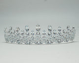 1 1/2" Silver Tiara with Clear Gem Stones (TX033)
