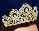 Gold Crystal Rhinestone Crown Tiara