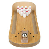 Wooden Bowling Game Desktop Mini Set