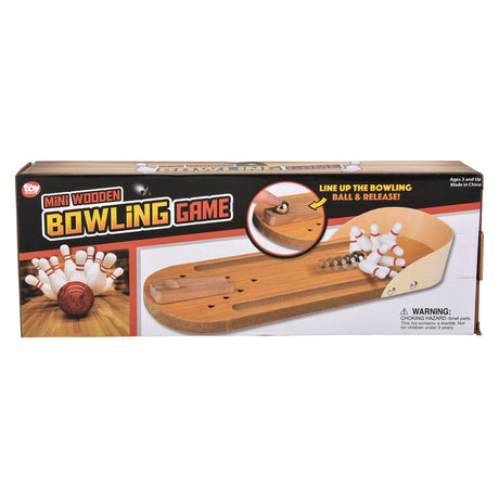 Wooden Bowling Game Desktop Mini Set