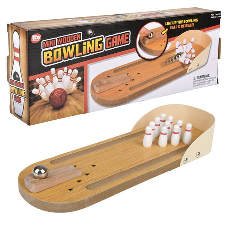 Wooden Bowling Game Desktop Mini Set
