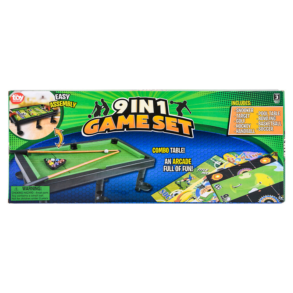 9 In One Game Set 18" Plastic Tabletop Game Set