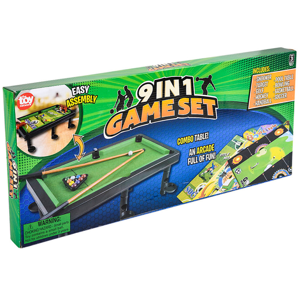 9 In One Game Set 18" Plastic Tabletop Game Set