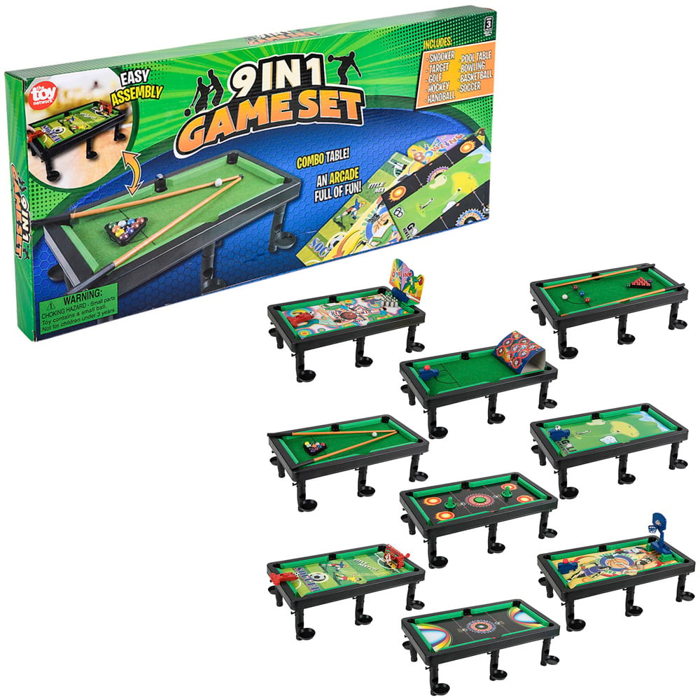 9 In One Game Set 18" Plastic Tabletop Game Set