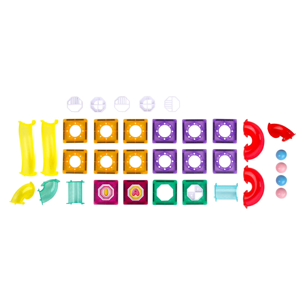 Light-Up Ball Run Magnetic Tile Set