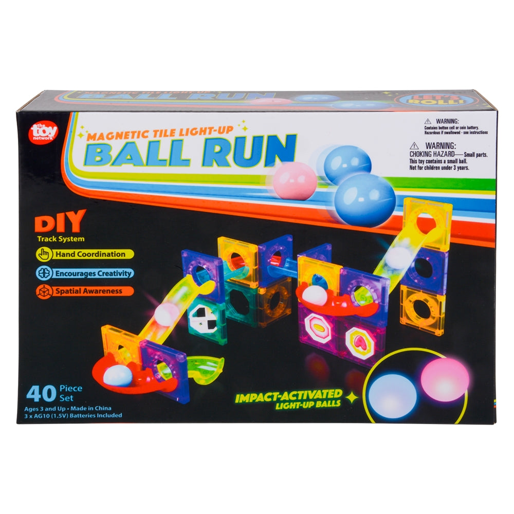 Light-Up Ball Run Magnetic Tile Set