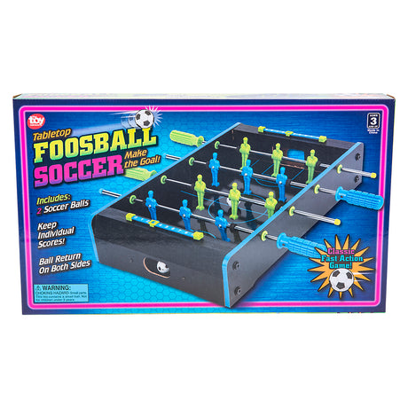 Tabletop Foosball Game Neon Wooden 20" x 12.25"