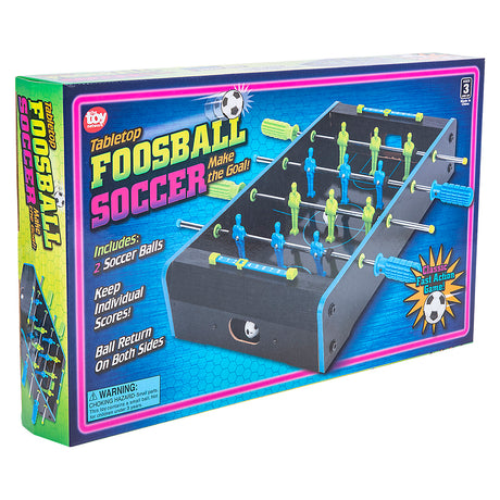 Tabletop Foosball Game Neon Wooden 20" x 12.25"