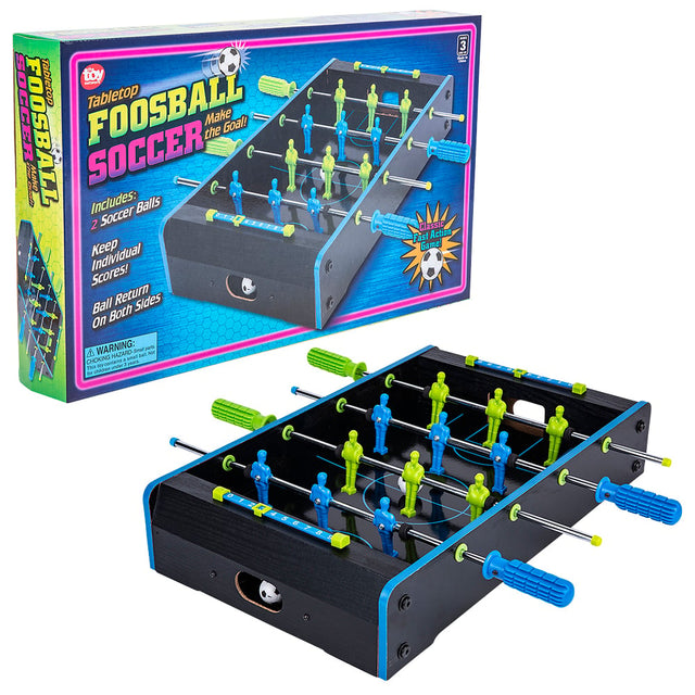 Tabletop Foosball Game Neon Wooden 20" x 12.25"