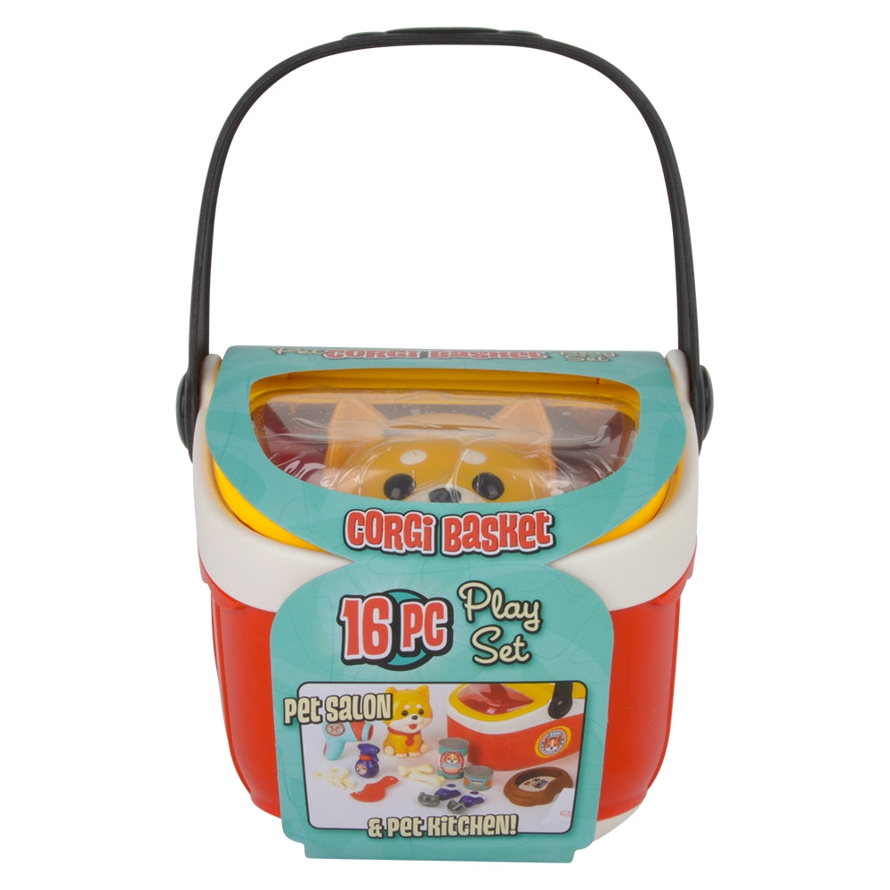 Pet Corgi Basket Playset (16 Pc)
