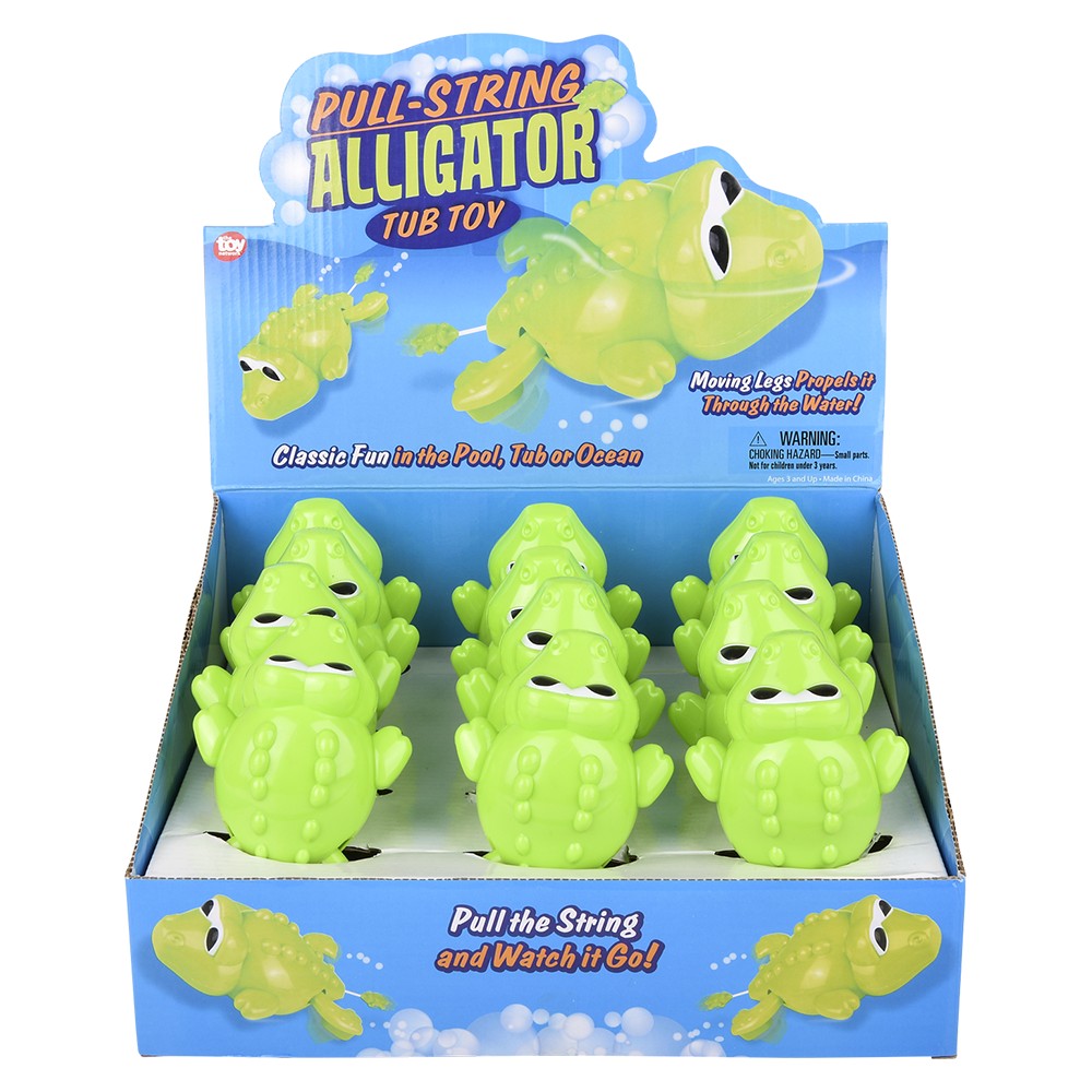 Pull-String Alligator Bath Toy (12 Pc Display)