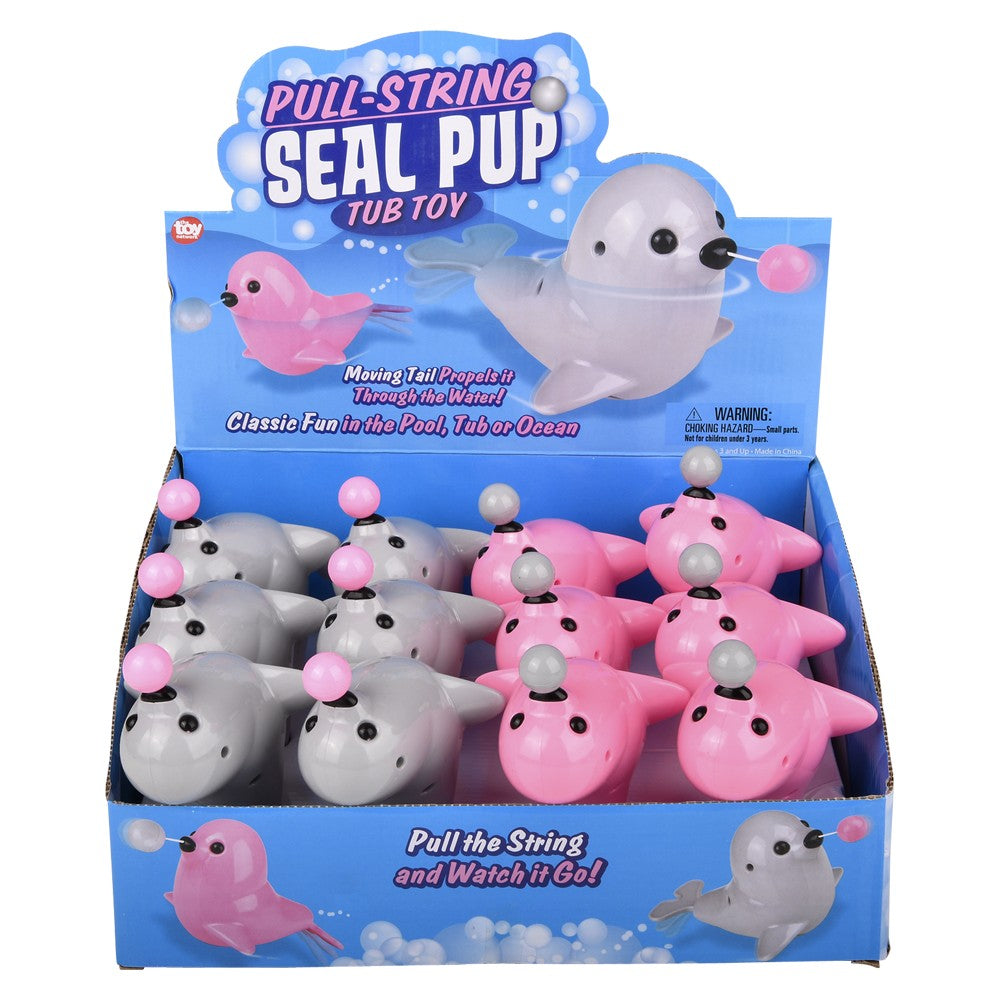 Pull-String Seal Pup Bath Toy (12 Pc Display)
