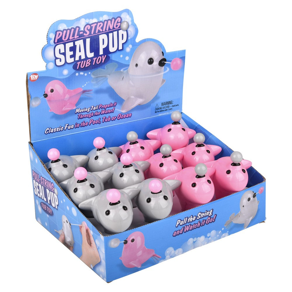 Pull-String Seal Pup Bath Toy (12 Pc Display)