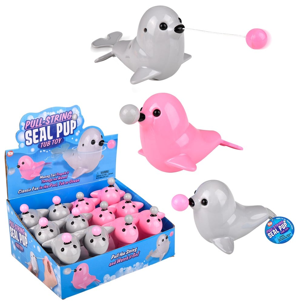 Pull-String Seal Pup Bath Toy (12 Pc Display)