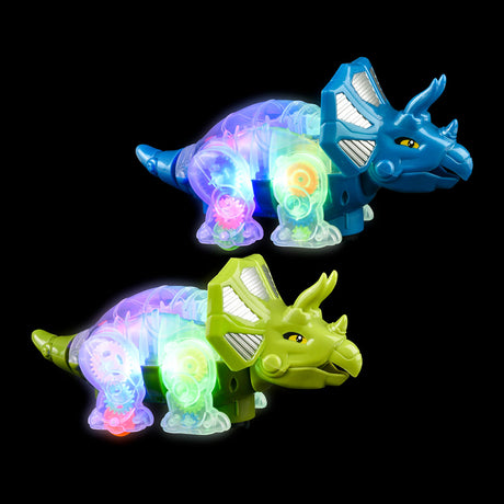 Light-Up Gear Triceratops Toy (1 PC)