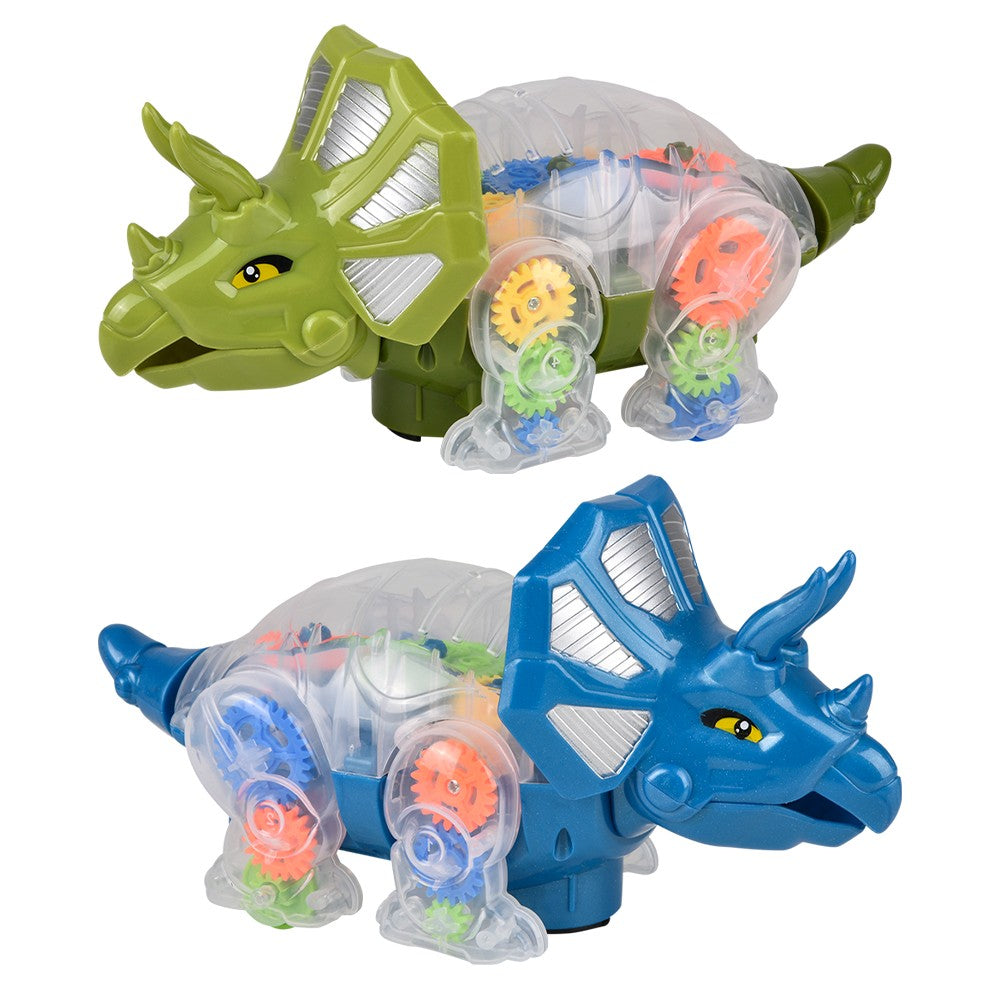 Light-Up Gear Triceratops Toy (1 PC)