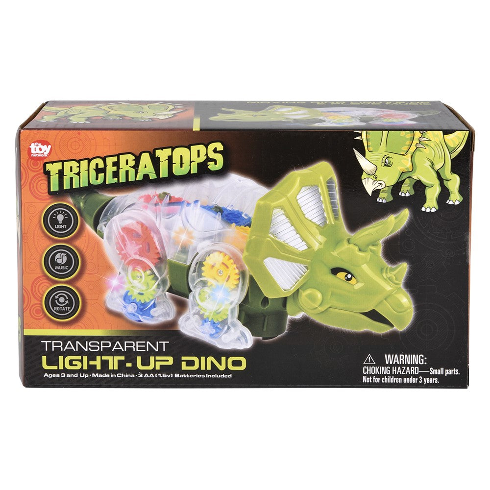 Light-Up Gear Triceratops Toy (1 PC)