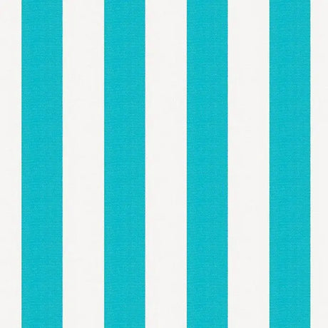 1″ One Inch Turquoise and White Stripes Poly Cotton Fabric