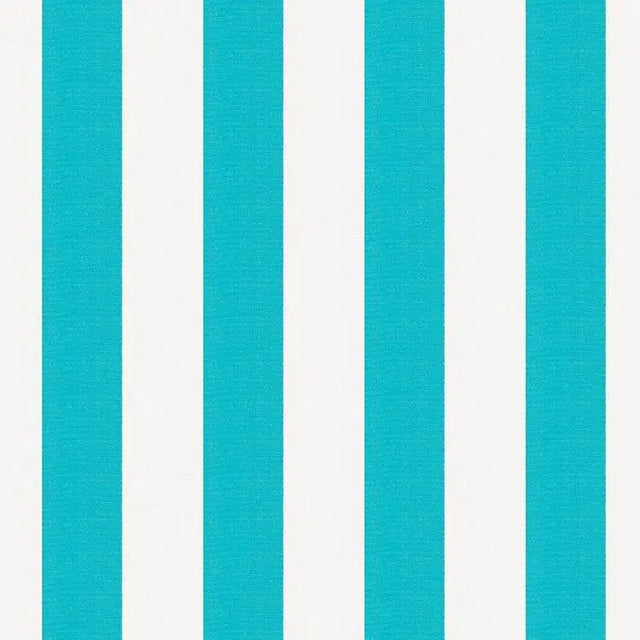 1″ One Inch Turquoise and White Stripes Poly Cotton Fabric