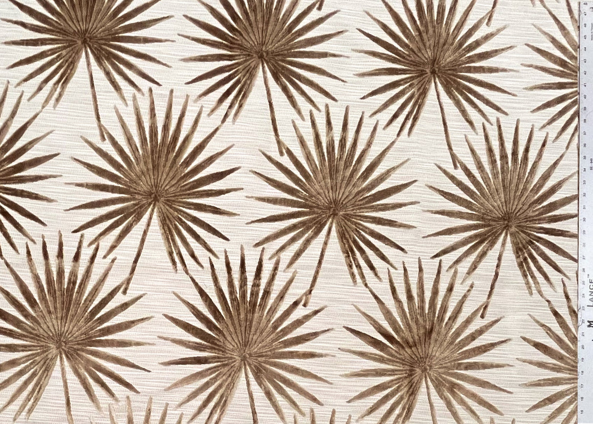 Cut Velvet Upholstery Fabric Tahiti Botanical Palm Leaves