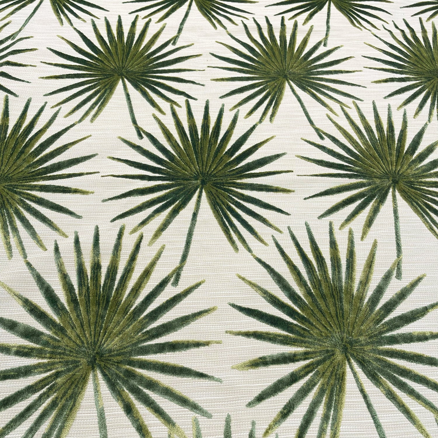 Cut Velvet Upholstery Fabric Tahiti Botanical Palm Leaves