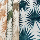 Cut Velvet Upholstery Fabric Tahiti Botanical Palm Leaves