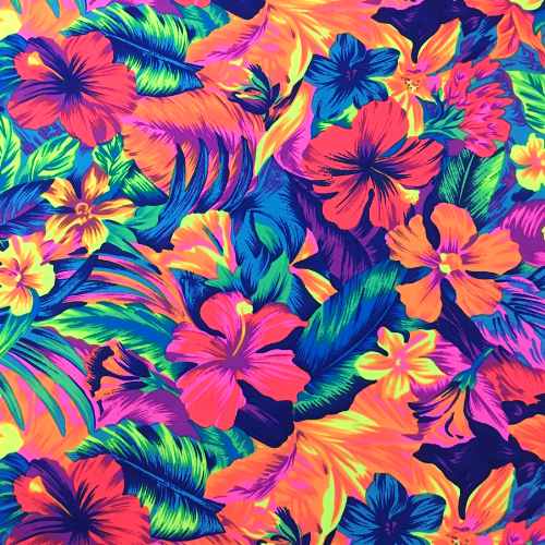 Swim Knit Tahitian Floral Nylon Spandex 4-Way Stretch