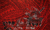 Talofa Samoa Kava Bowl Polyester Fabric - Kava Bowl, Traditional Tattoo Pattern, 70" L X 43" W (1 Sarong)