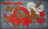 Talofa Samoa Kava Bowl Polyester Fabric - Royal, Gray, Hunter, Maroon, Gold Polynesian Print, 72" X 45" (1 Piece)