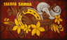 Talofa Samoa Kava Bowl Polyester Fabric - Royal, Gray, Hunter, Maroon, Gold Polynesian Print, 72" X 45" (1 Piece)