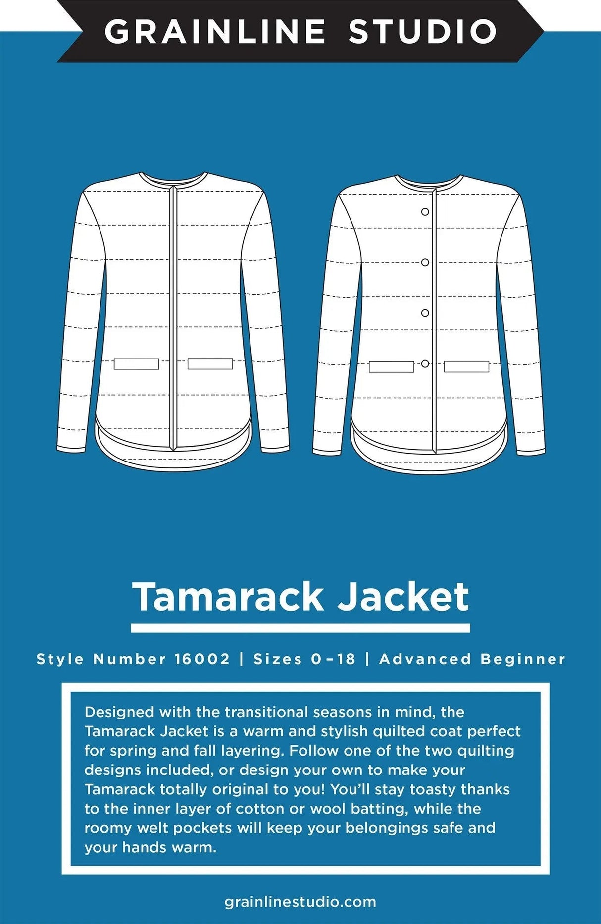 Tamarack Jacket Sewing Pattern Sizes 0-18