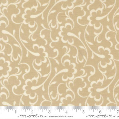 Cotton Fabric Tan Arabesque Wilshire Moonbeam 44/45"