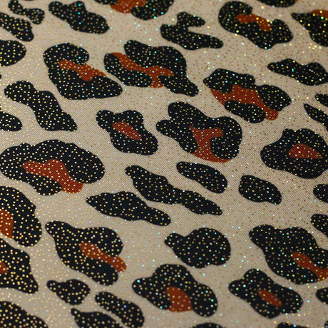 Bedrock Polyester Spandex Fabric - Multi Leopard Print, 58/60" Width (1 Yard)