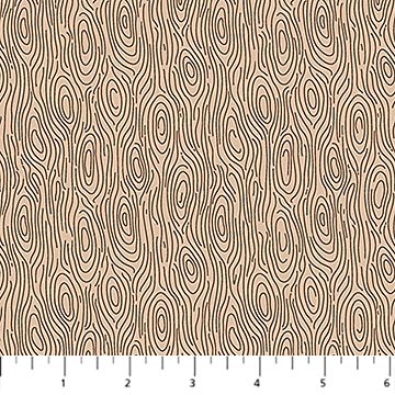Cotton Fabric Tan Wood Grain Camping Therapy 44/45"